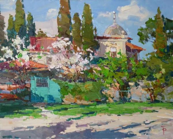 一棟不起眼的房子、一個簡單的露臺、一條普通的小路都畫得如此出彩