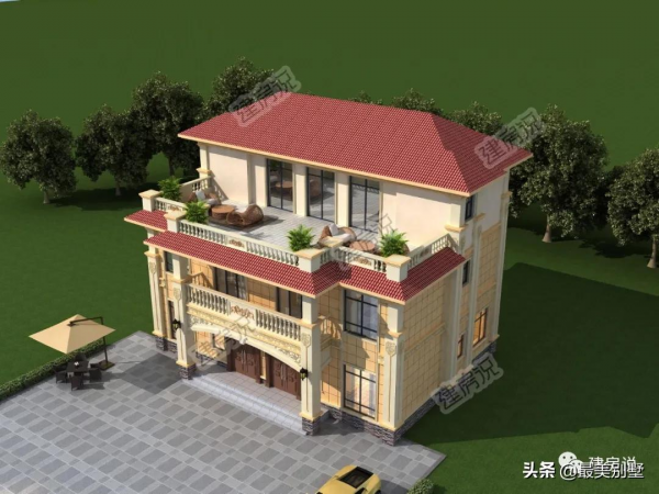 大氣歐式雙拼別墅，每家出20幾萬就能住大別墅，想想就划算