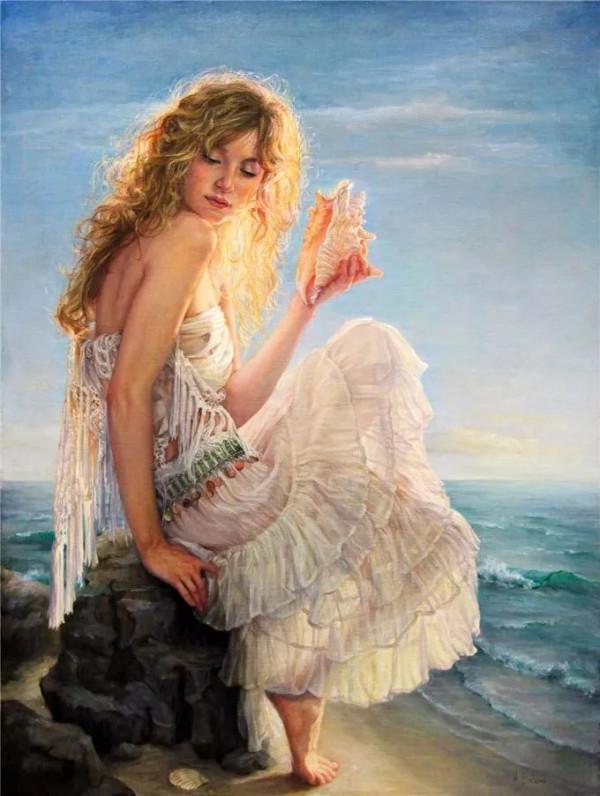 加拿大女畫家海琳的油畫，有種沐浴陽光的暖感