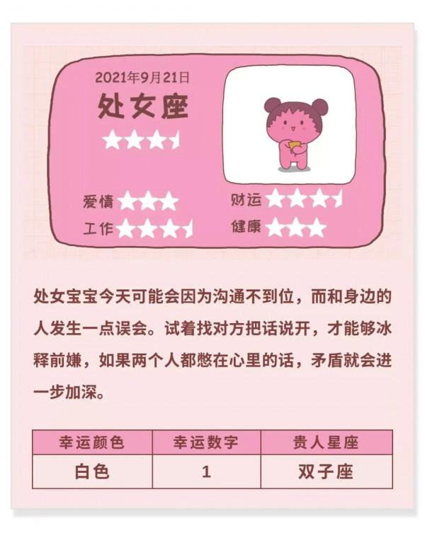 圖說星座：十二星座日運（九月二十一日）