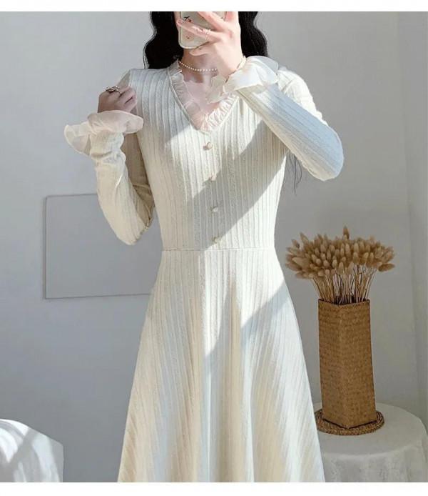 2021秋裝新款復古打底針織裙 2021秋裝新款復古打底針織裙