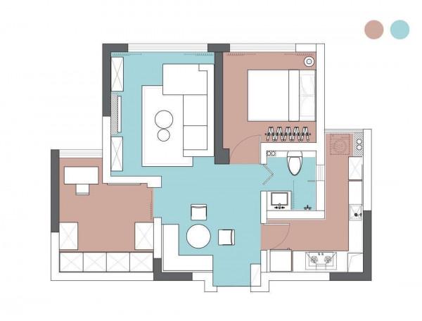 50平方米的一居室，搖身變成了仙女的家，衣帽間大餐廳樣樣皆全