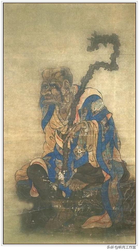 五代南唐時期著名畫家貫休《羅漢十六幀圖》繪畫作品賞析