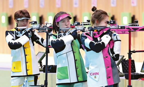 女子10米氣步槍團體624.8環