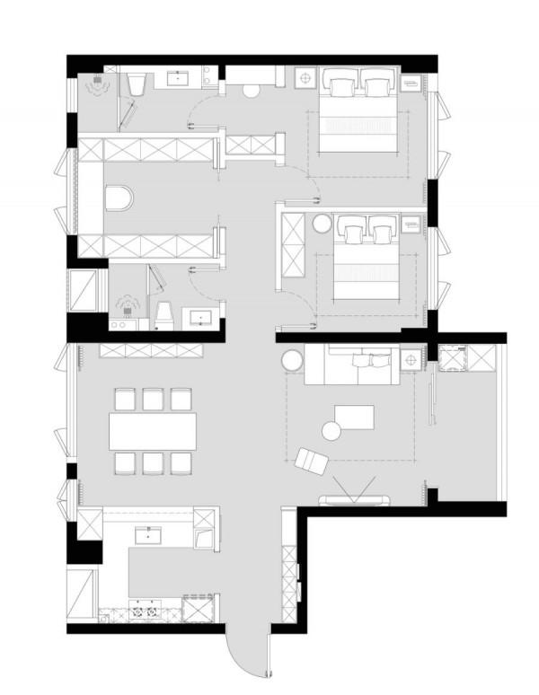 LDK一體設計+半吊無主燈設計，看了他112㎡新家後，果斷拍照收藏