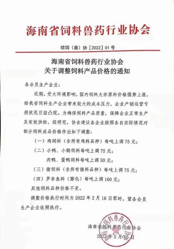 各養殖戶請注意！又一波飼料漲價潮來襲