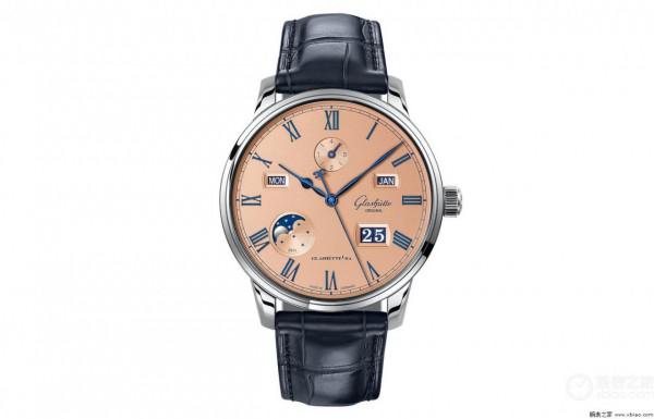 格拉蘇蒂原創推出全新議員卓越萬年曆鮭魚盤限量版腕錶