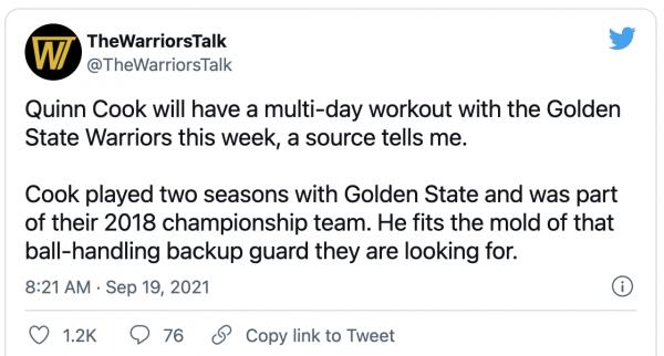 勇士訊息更新:麥基盛讚老東家還談湯神傷情,冠軍舊將獲試訓機會 勇士訊息更新:麥基盛讚老東家還談湯神傷情,冠軍舊將獲試訓機會