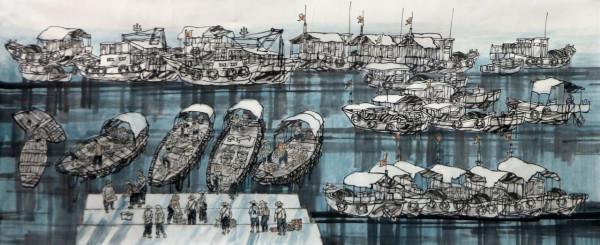 丹青畫卷 海疆漁樂——廣東美協副主席馮兆平先生“長卷”作品賞析